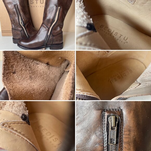 BED STU Manchester Distressed Brown Leather Tall Riding Boots BEDSTU Size 8.5 - Picture 14 of 16